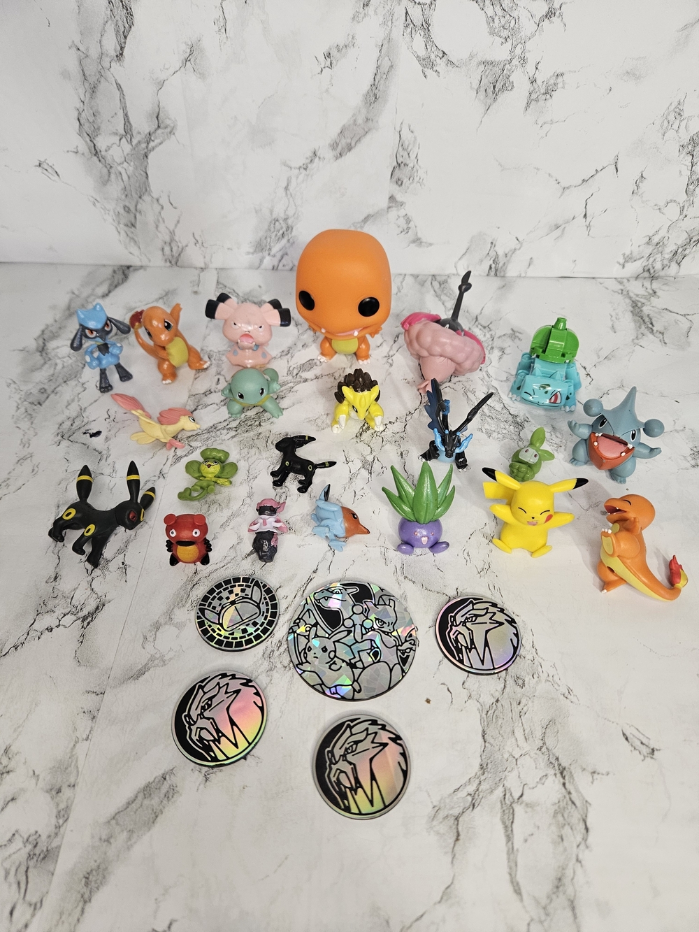 Pokemon Action Figures and Collectible Coins Lot
